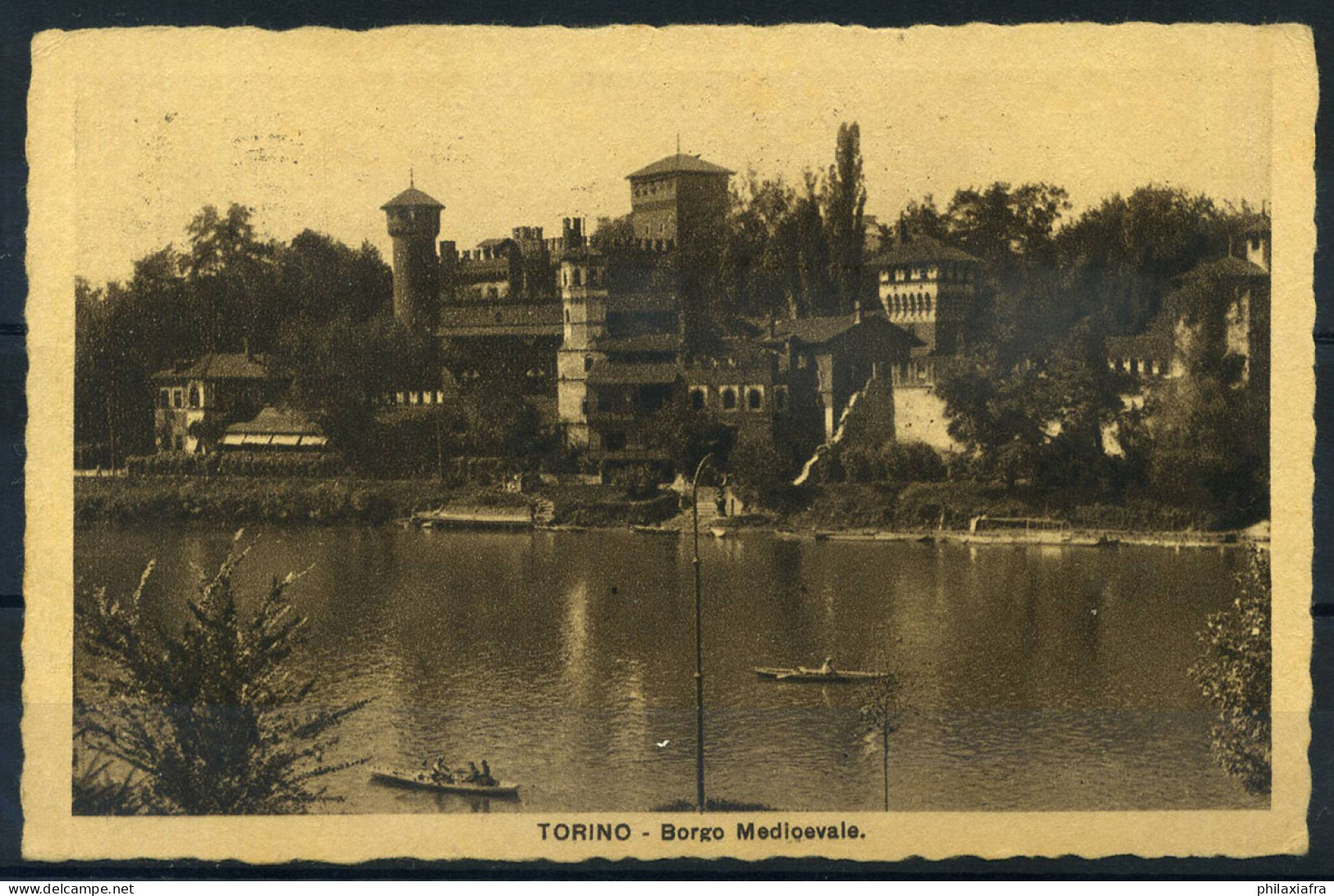 Turin 1908 Carte Postale 80% Utilisé Avec Cachet, Village Médiéval - Tarjetas Panorámicas