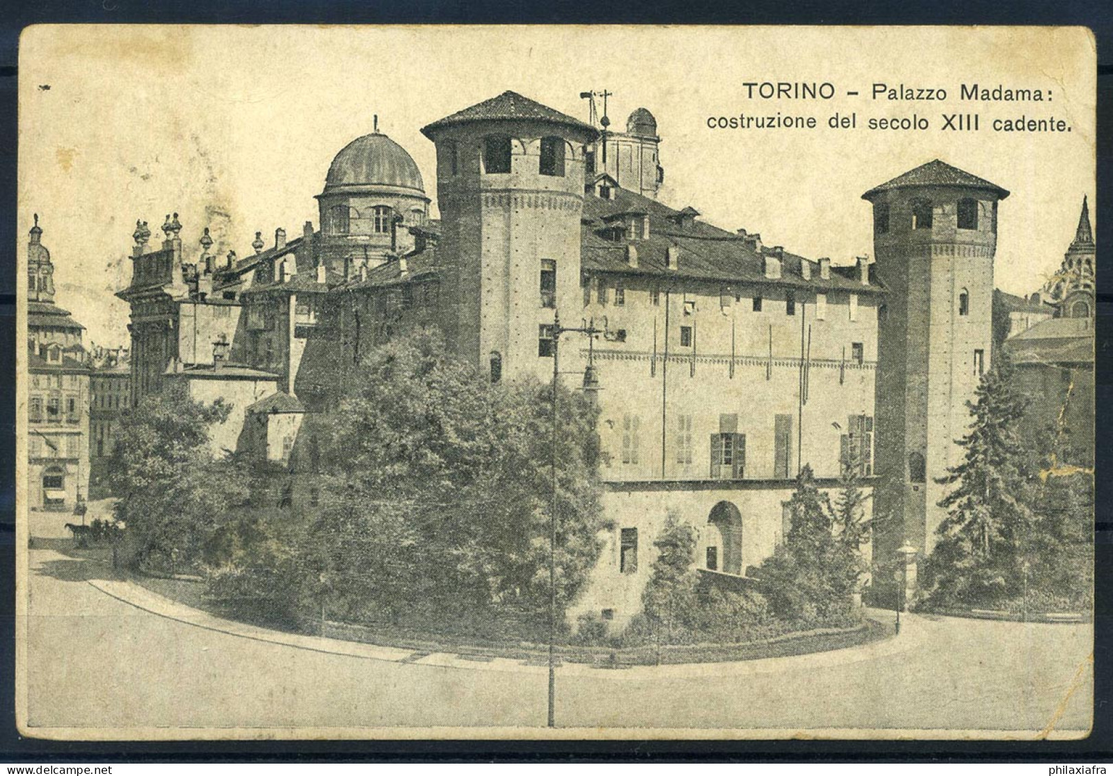 Turin 1908 Carte Postale 80% Utilisé Avec Cachet, Palazzo Madama - Palazzo Madama