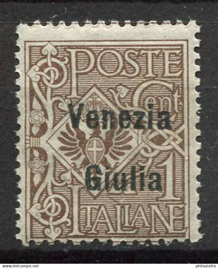 -Vénétie-Julienne 1918 Sass. 19 Neuf ** 100% Surimprimé 1 C, - Venezia Giuliana