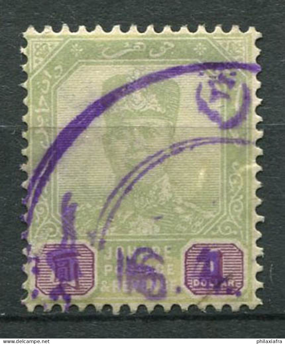 Johore 1904 Mi. 57 Oblitéré 100% $4, Sultan Ibrahim Sans Une Moustache - Johore