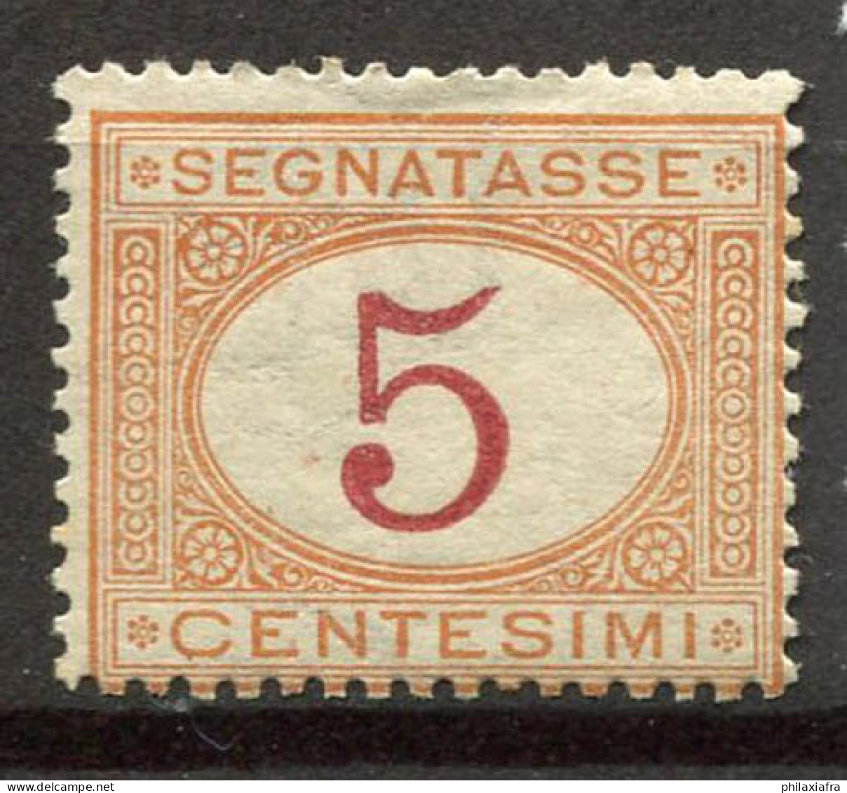 Italie 1903 Sass. 5 Neuf * MH 100% Timbre-taxe Blonde, 5 C. - Strafport