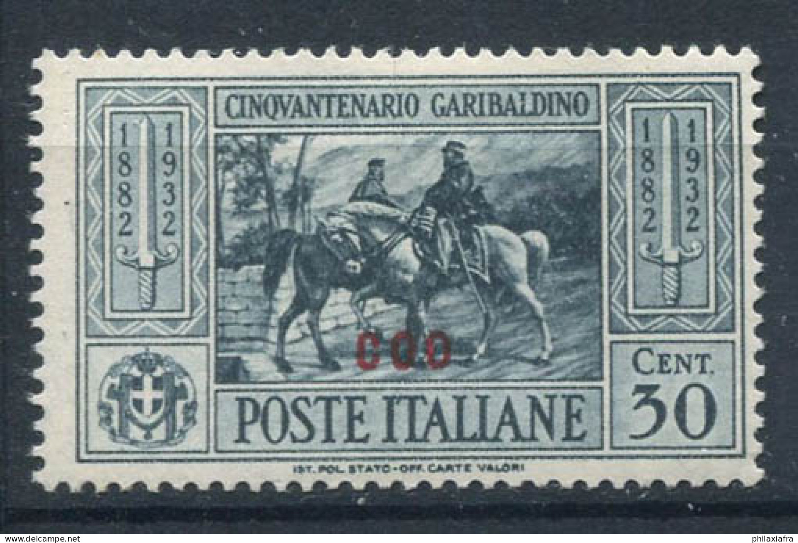 Kos 1932 Sass. 20 Neuf * MH 80% Garibaldi, 30 Cents - Egeo (Coo)