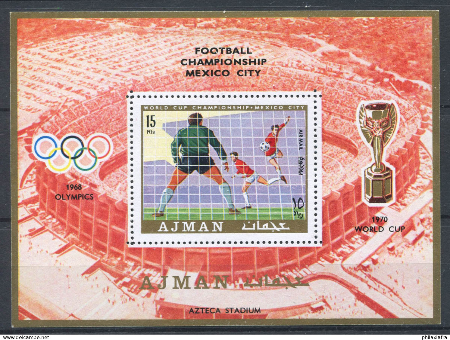 Ajman 1970 Mi. Bl. 189 Bloc Feuillet 100% Neuf ** Coupe Du Monde De Football - 1970 – Mexico