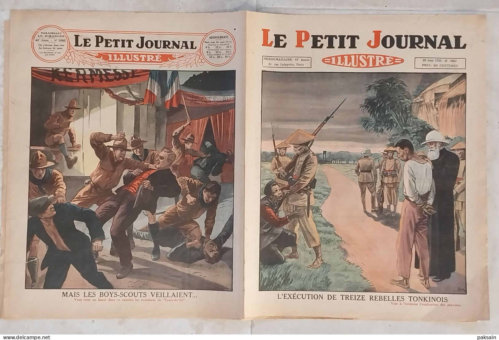 Le Petit Journal Illustré N° 2062 - 29 juin 1930 Yen-Bay L'Exécution de 13 rebelles tonkinois Indochine Vietnam Tonkin