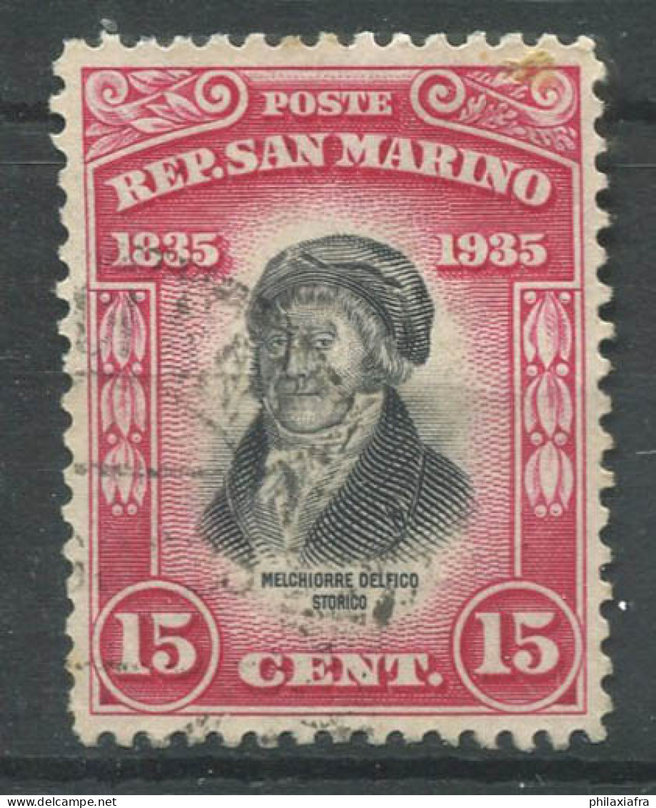 San Marino, San Marino 1935 Sass. 196 Oblitéré 100% Décès De Melchiorre Delfico - Used Stamps