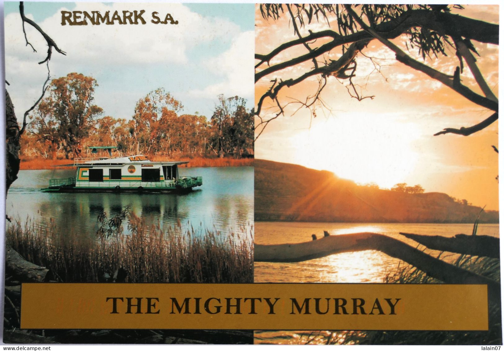 Carte Postale : Australie : Vitoria, Midura : RENMARK S.A. : The Mighty Murray, 3 Stamps - Mildura