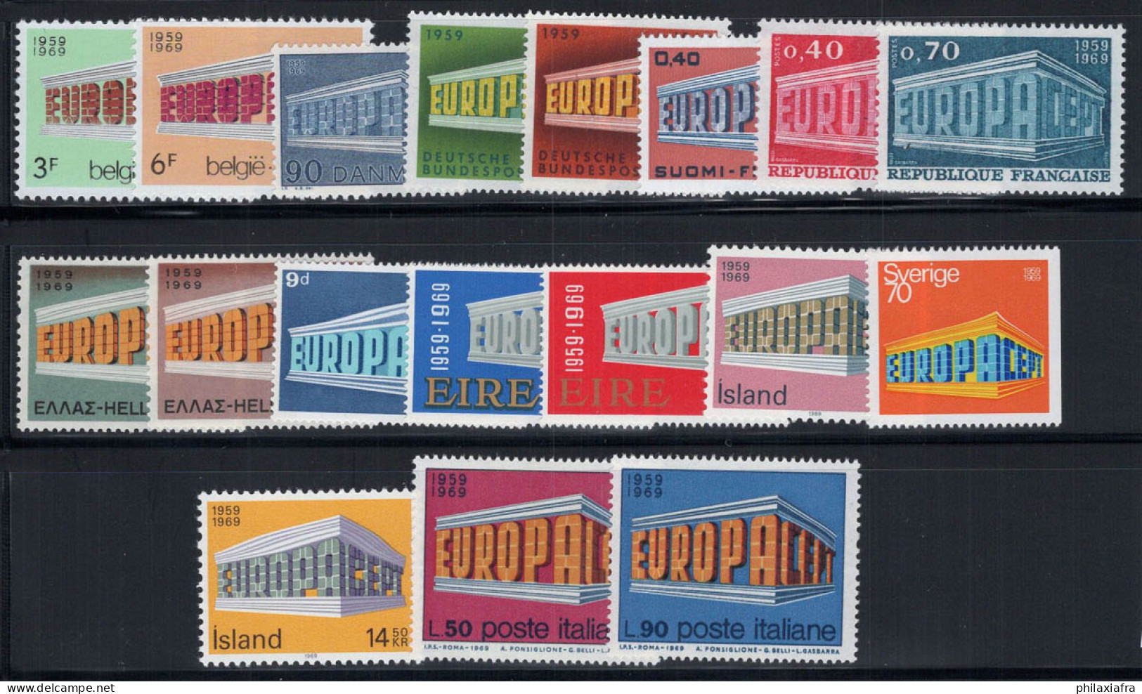 Europe CEPT 1969 Neuf ** 100% Danemark, Belgique, Islande - 1969