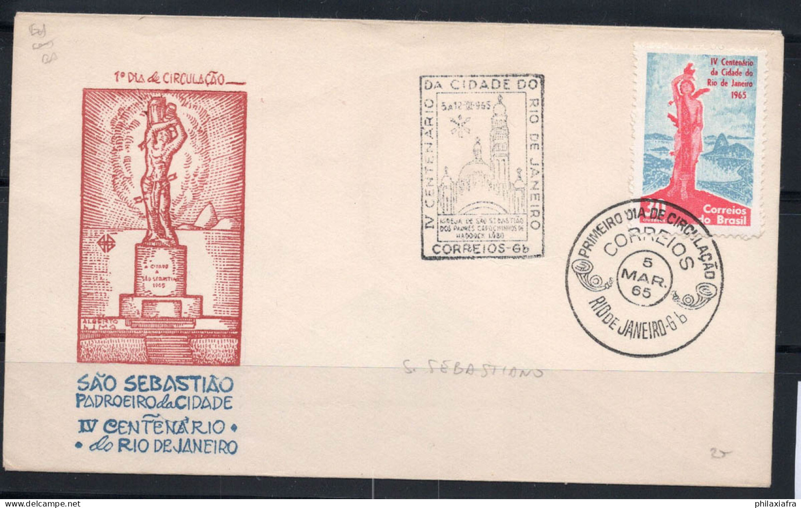 Brésil 1965 Enveloppe 100% Neuve San Sebartiano, Rio De Janeiro - Cartas & Documentos