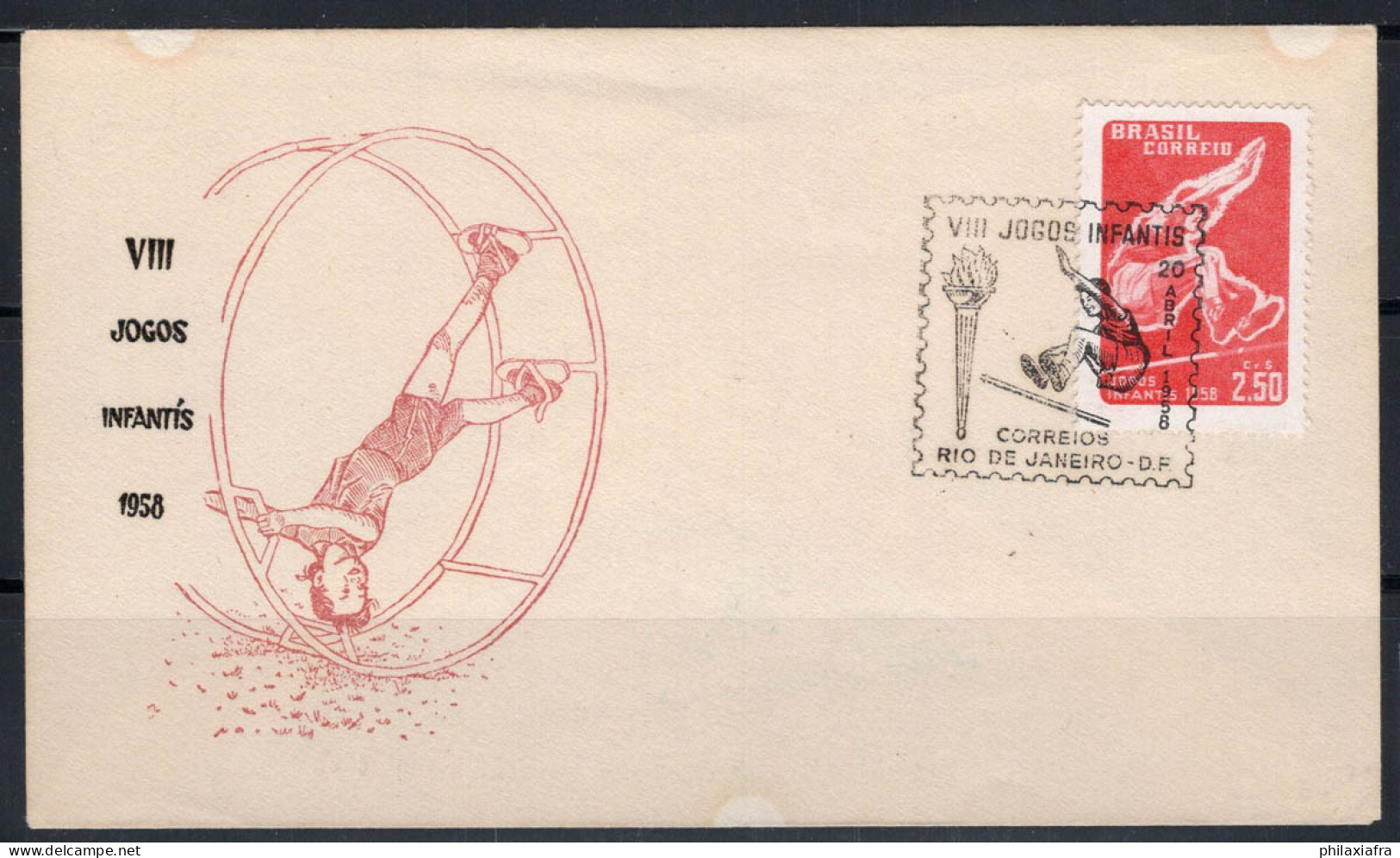 Brésil 1958 Enveloppe 100% VIII JOGOS INFANTIS, RIO - Storia Postale