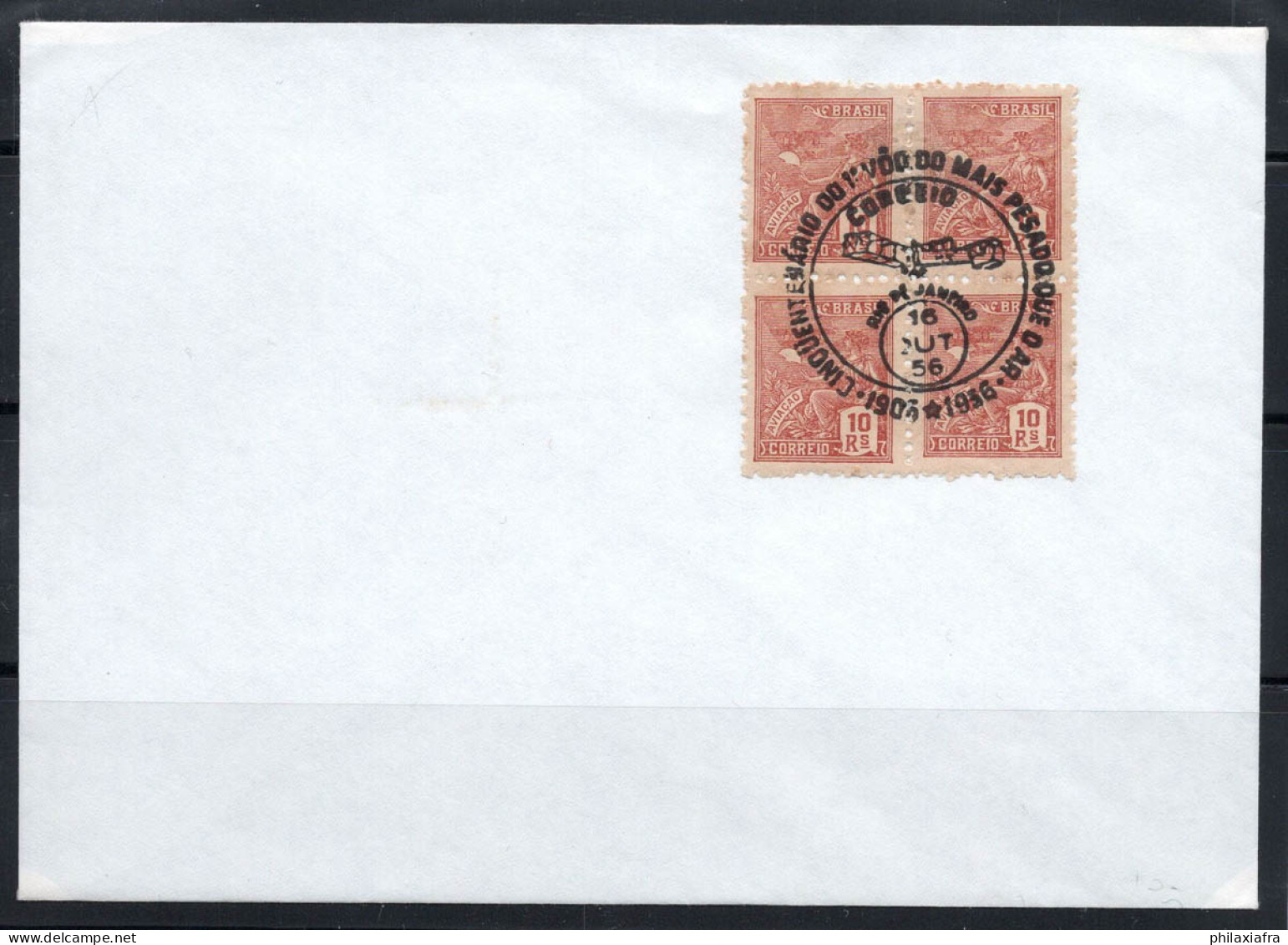 Brésil 1956 Enveloppe 100% Poste Aérienne Rio De Janiero - Briefe U. Dokumente