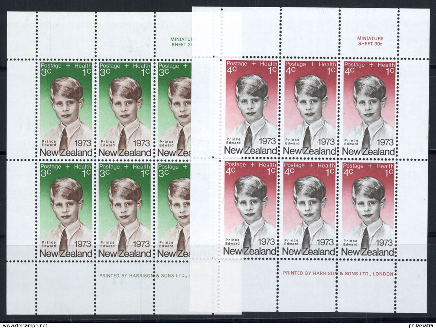 Nouvelle-Zélande 1973 Mi. 611-612 Mini Feuille 100% Neuf ** Prince Edward - Blocks & Sheetlets
