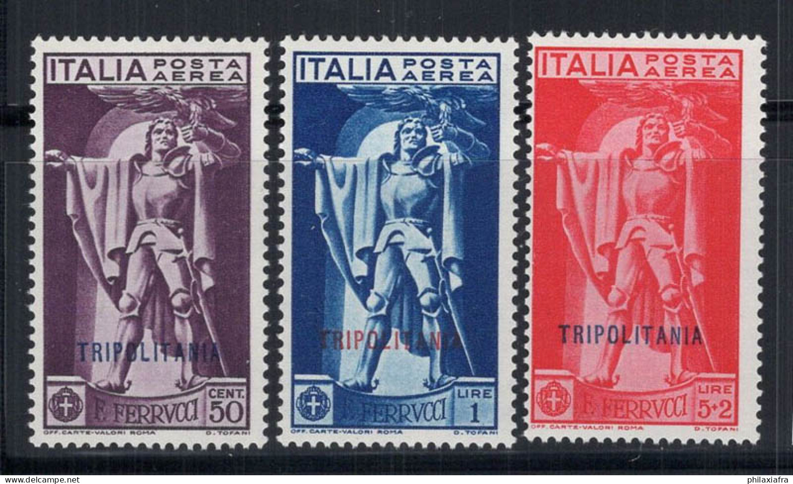 Tripolitania 1930 Sass. A1-A3 Neuf ** 80% 50 C, 1 Lire, 5 L Plus 2L. - Tripolitaine