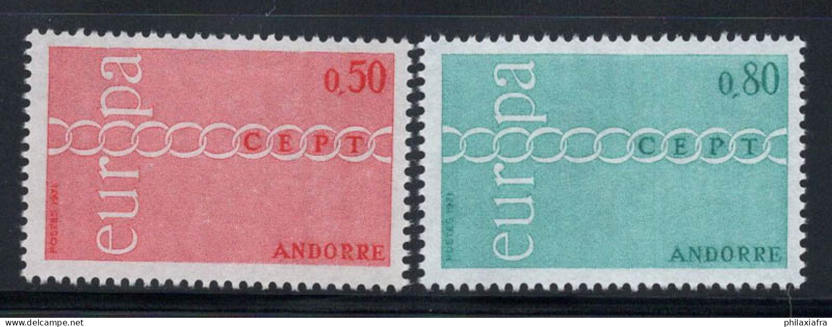 Français Andorre 1971 Mi. 232-233 Neuf ** 100% Europe CEPT, Chaîne - 1971