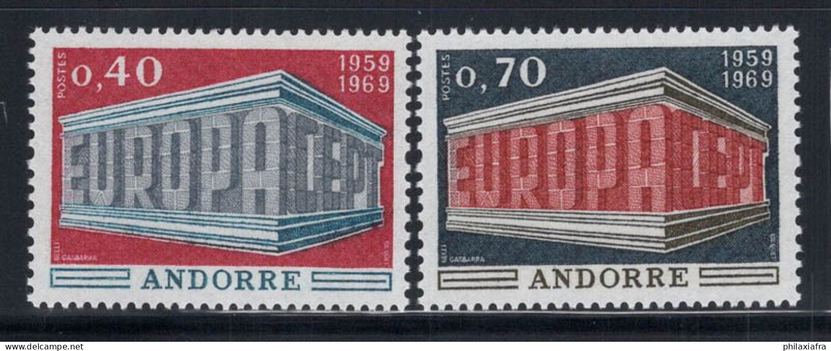 Français Andorre 1969 Mi. 214-215 Neuf ** 100% Europe CEPT, Temple - 1969