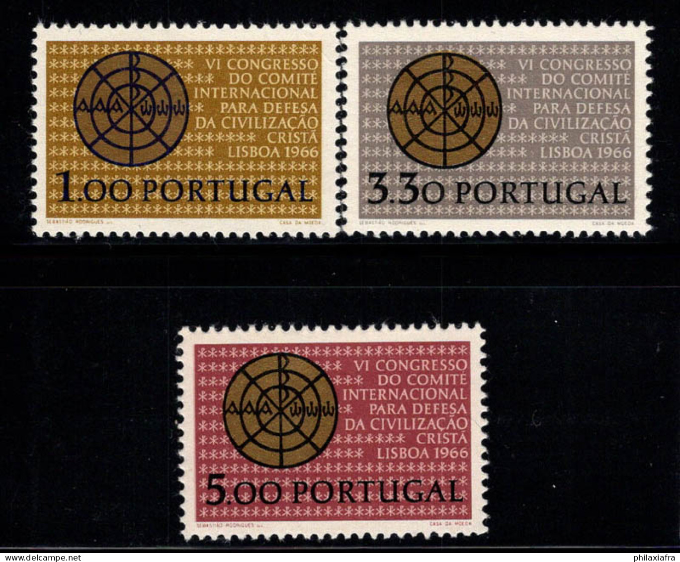 Portugal 1966 Mi. 1000-1002 Neuf ** 100% Culture Chrétienne, Congrès - Neufs