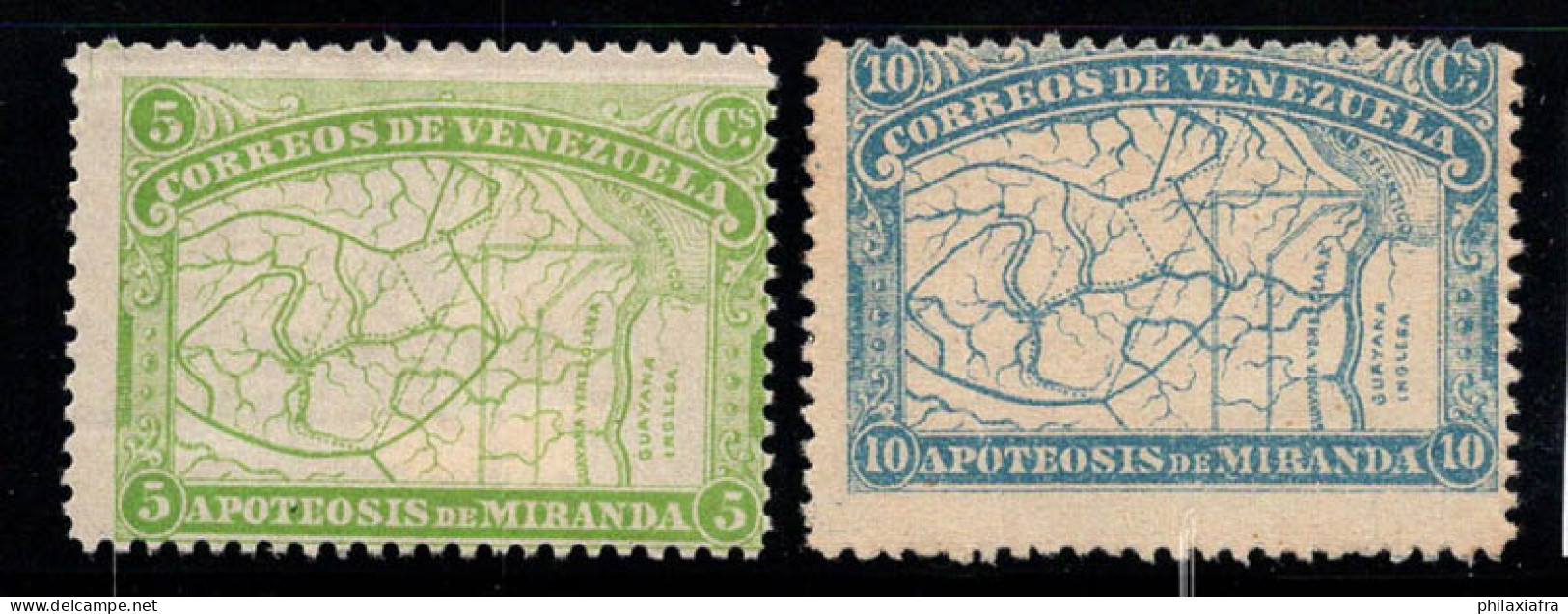 Venezuela 1896 Mi. 48-49 Neuf * MH 80% Général Miranda, La Carte - Venezuela