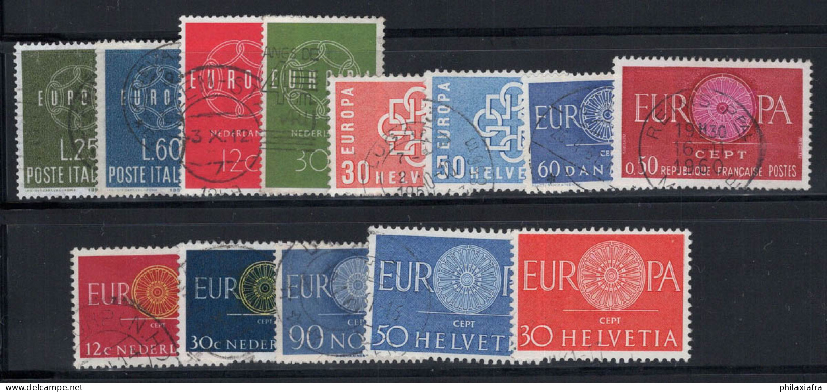 Europe CEPT 1958-59 Oblitéré 100% Suisse, Danemark, Italie - 1958