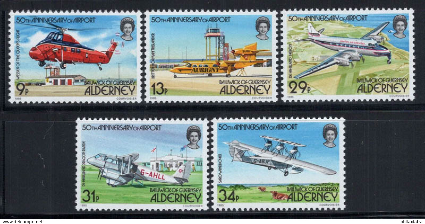 Alderney 1985 Mi. 18-22 Neuf ** 100% Années D'aéroport - Alderney