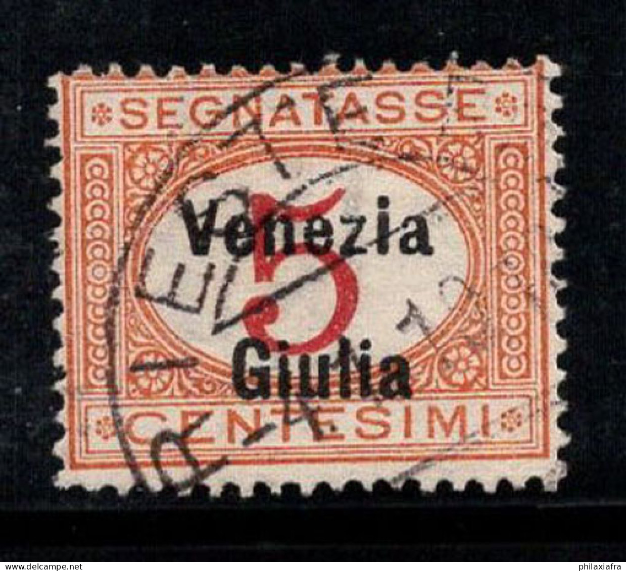Venise Giulia 1918 Sass. 1 Oblitéré 100% Timbre-taxe 5 Cents - Vénétie Julienne
