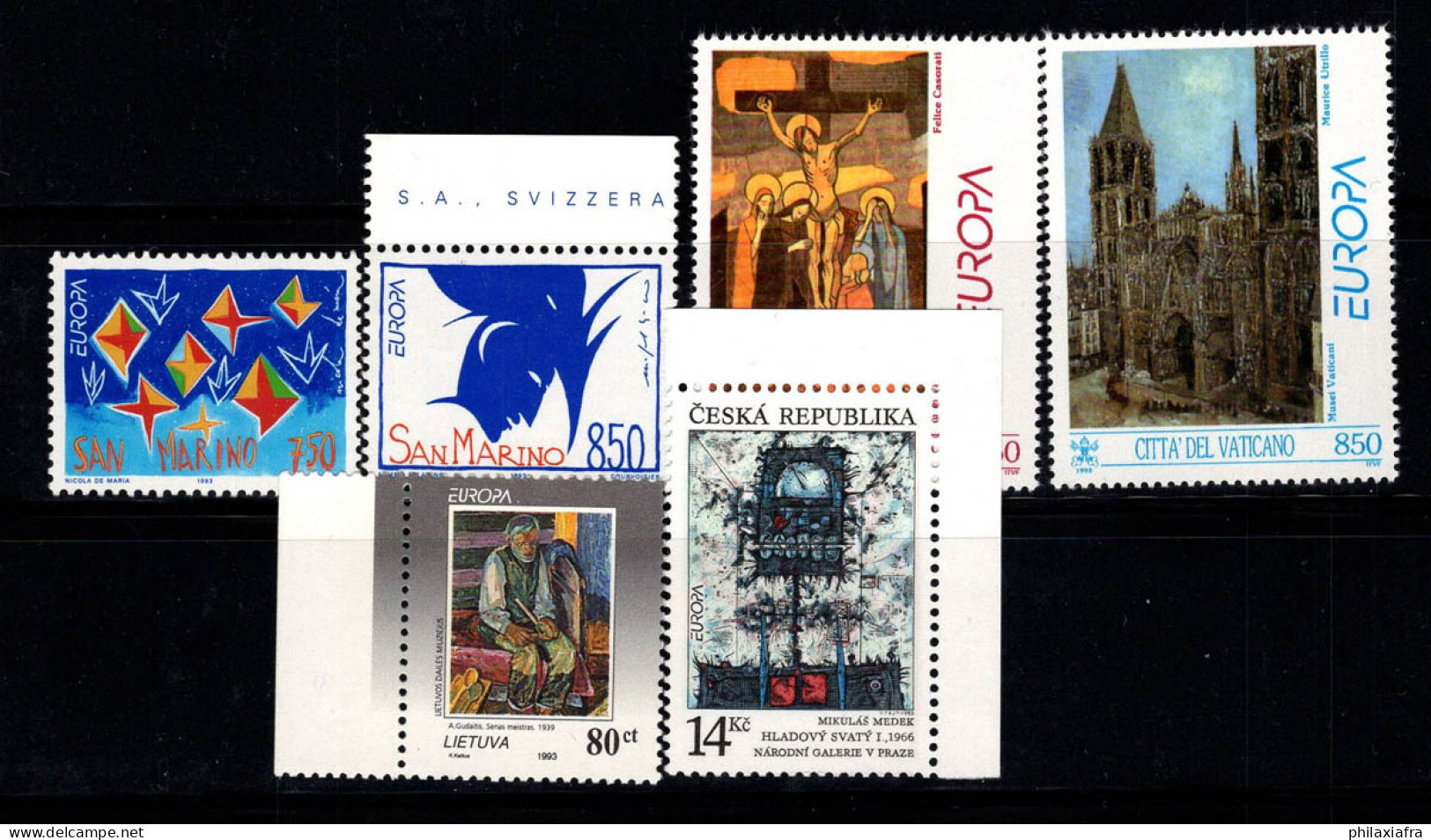 Europe 1993 Neuf ** 100% CEPT, République Tchèque, Vatican, Saint-Marin - 1993