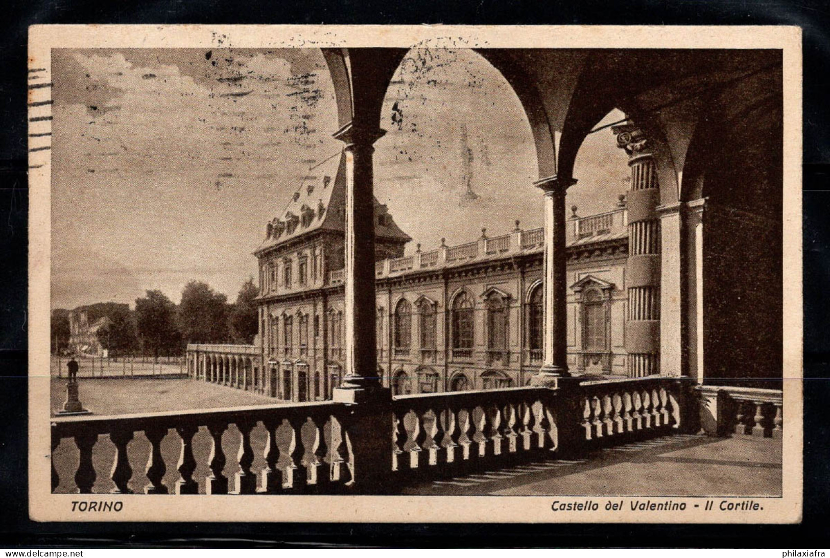 Turin 1941 Carte Postale 100% Château De Valentino, Utilisé Avec Le Timbre - Castello Del Valentino