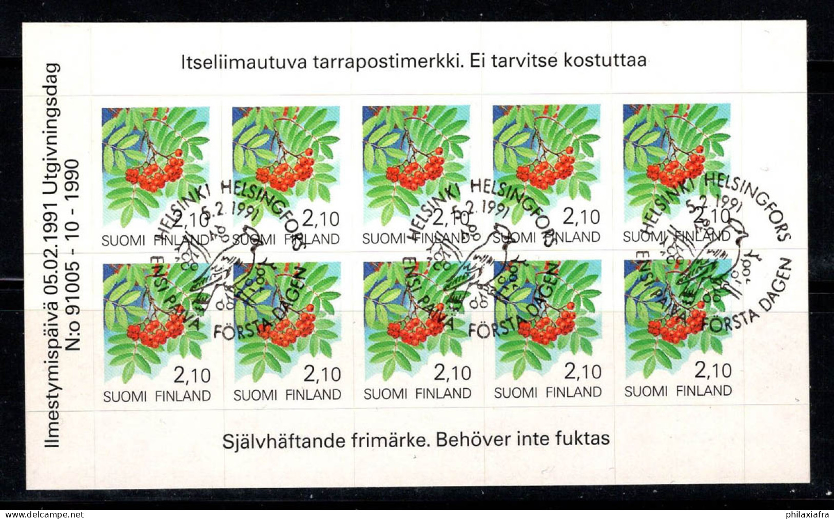 Finlande 1991 Mi. 1129 Carnet 100% Oblitéré Plantes - Carnets