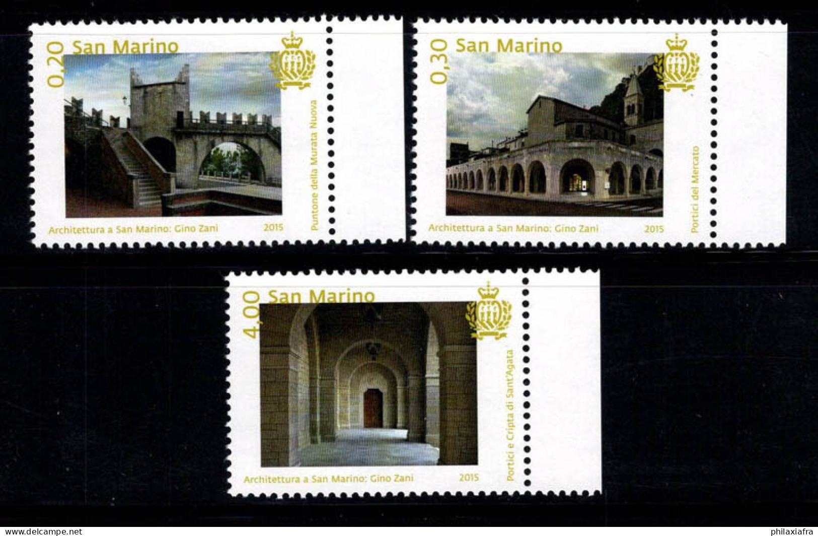 Saint-Marin 2015 Sass. 2472-2474 Neuf ** 100% Architecture - Unused Stamps