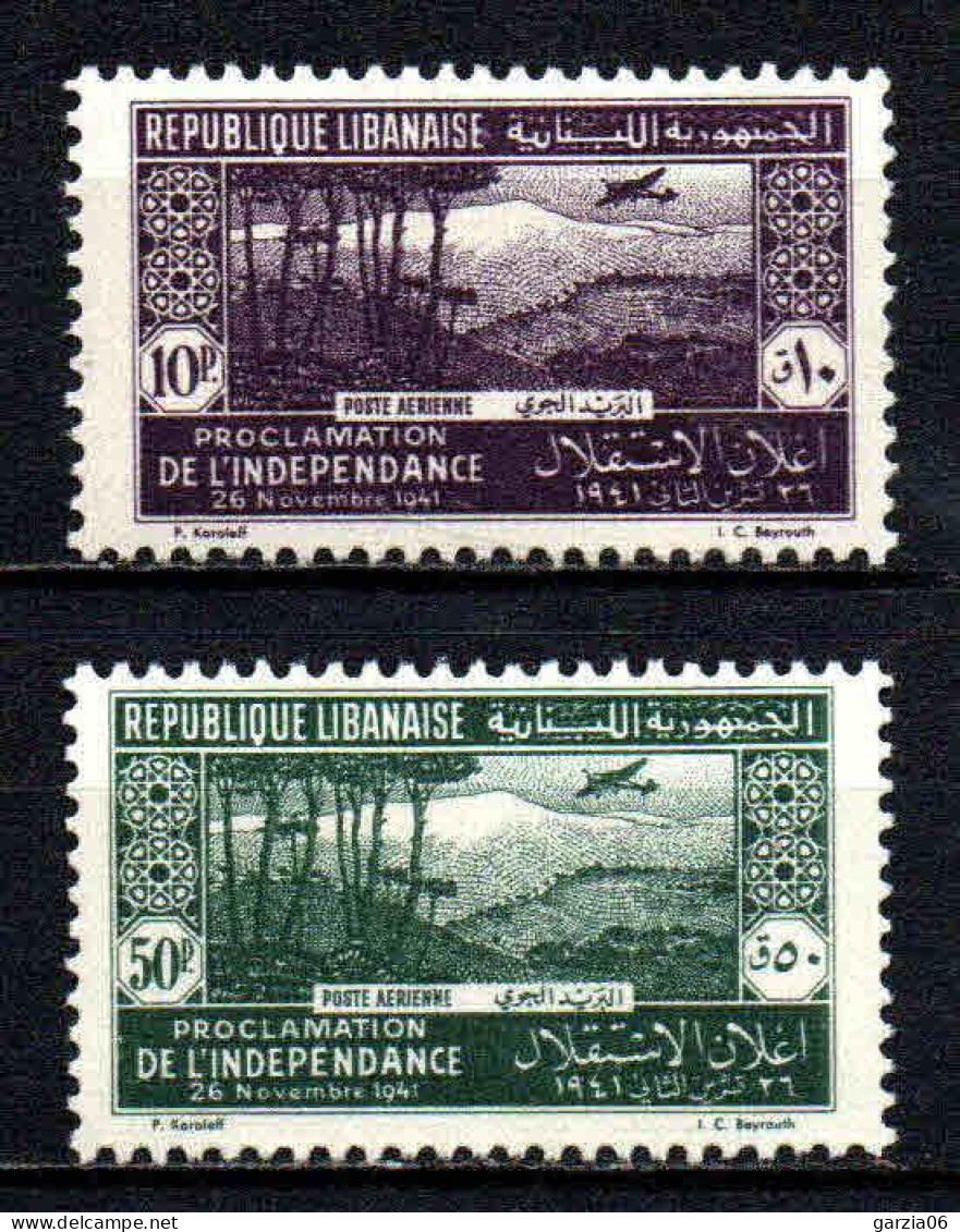 Grand Liban -  1942 - Anniversaire De L' Indépendance  - PA 80/81 - Neufs ** - MNH - Poste Aérienne