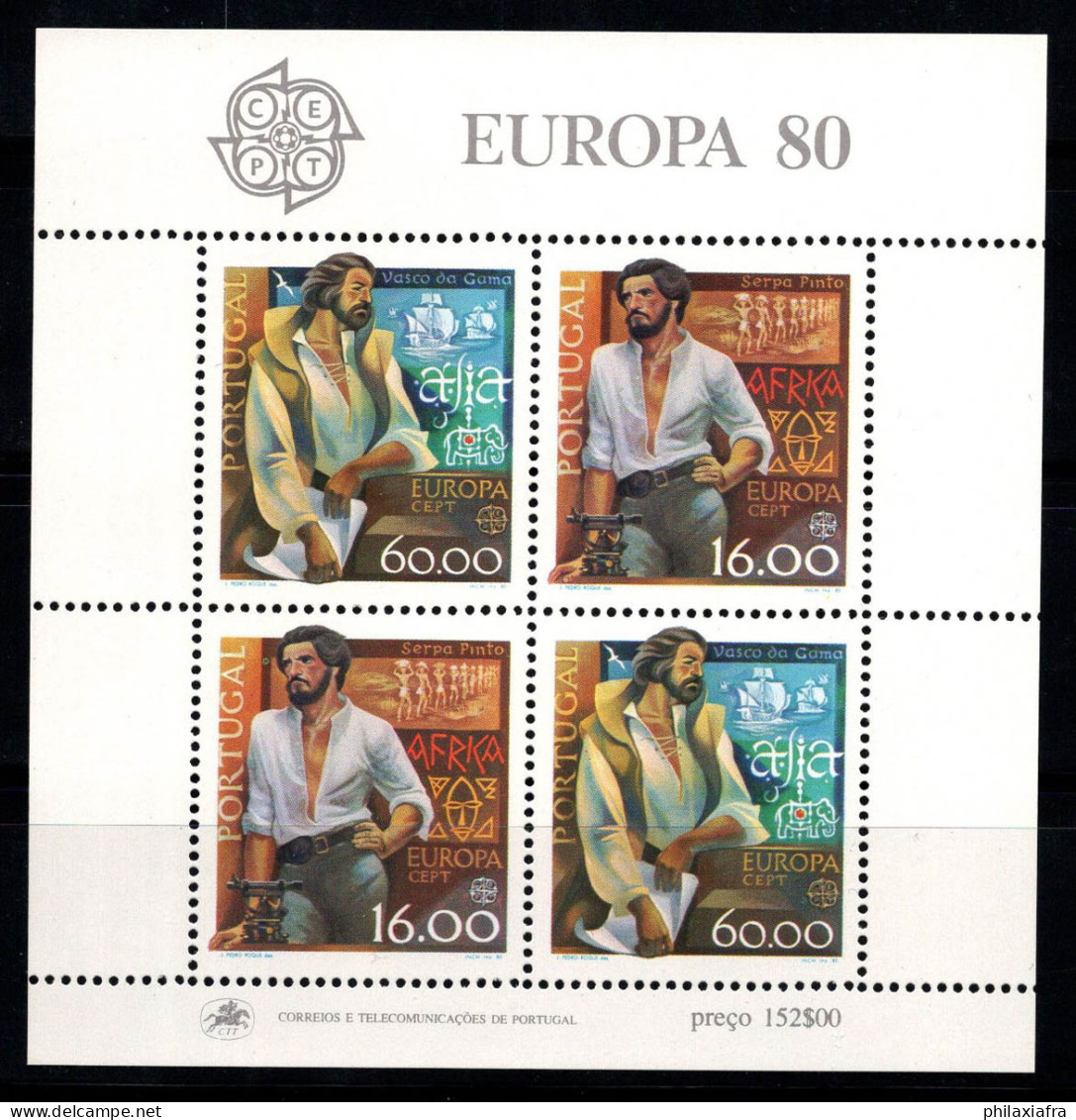 Portugal 1980 Mi. Bl. 29 Bloc Feuillet 100% Neuf ** Europa CEPT, Personnages - Neufs