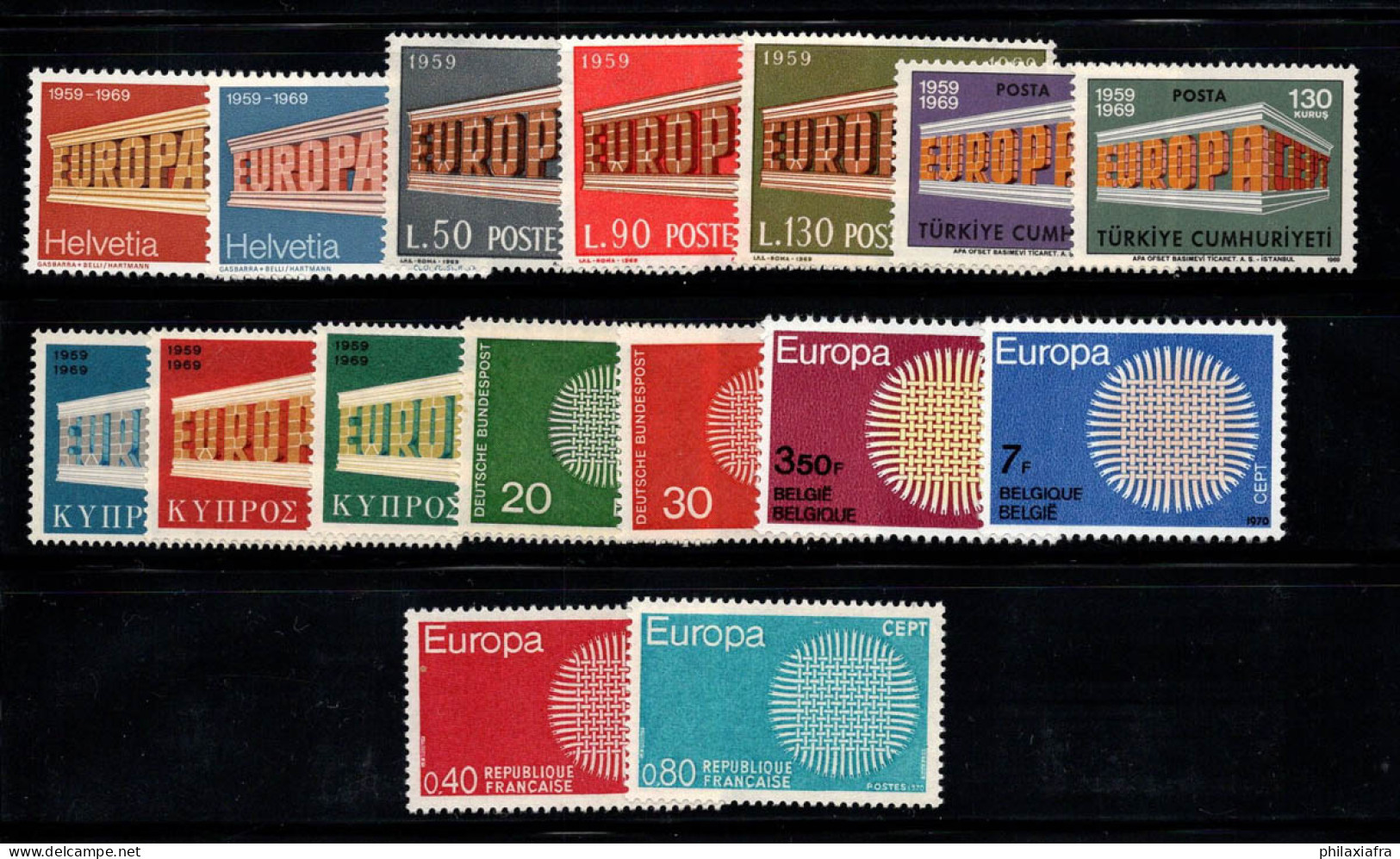 Europe CPET 1969 Neuf ** 100% Turquie, France, Belgique - 1969