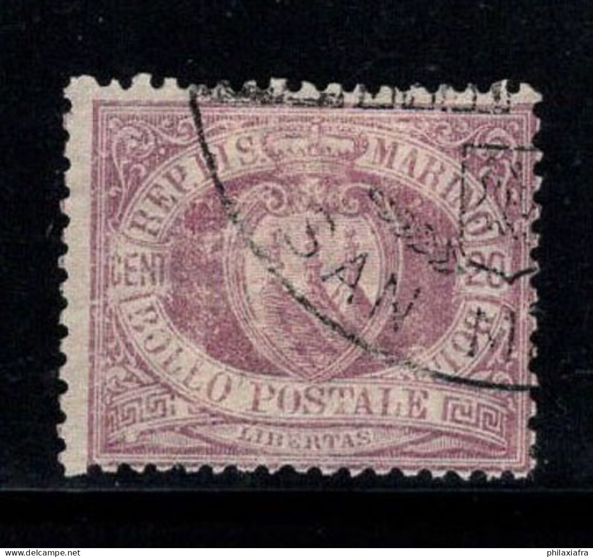 Saint-Marin 1894-99 Sass. 29 Oblitéré 100% 20 Cents - Used Stamps