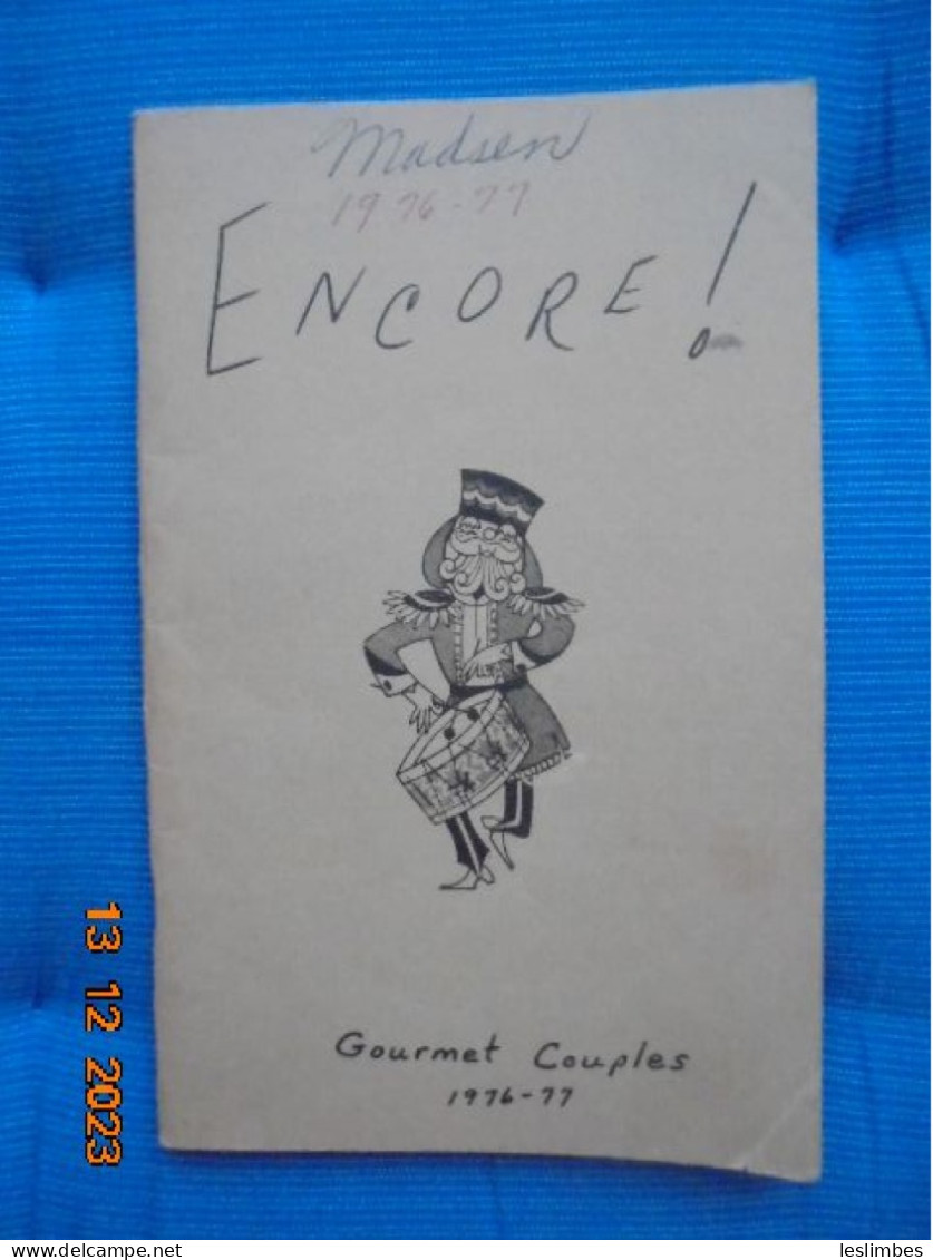 Encore! Gourmet Couples 1976-77 - Sacramento Branch Of American Association Of University Women - American (US)