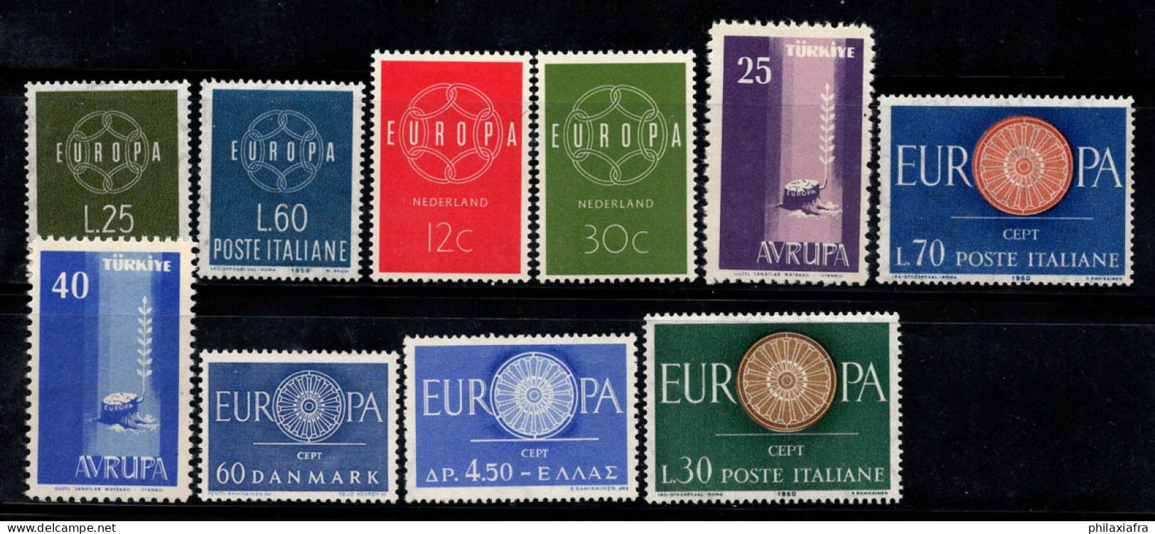 Europe CEPT 1959-60 Neuf ** 100% Italie, Turquie, Irlande - 1959