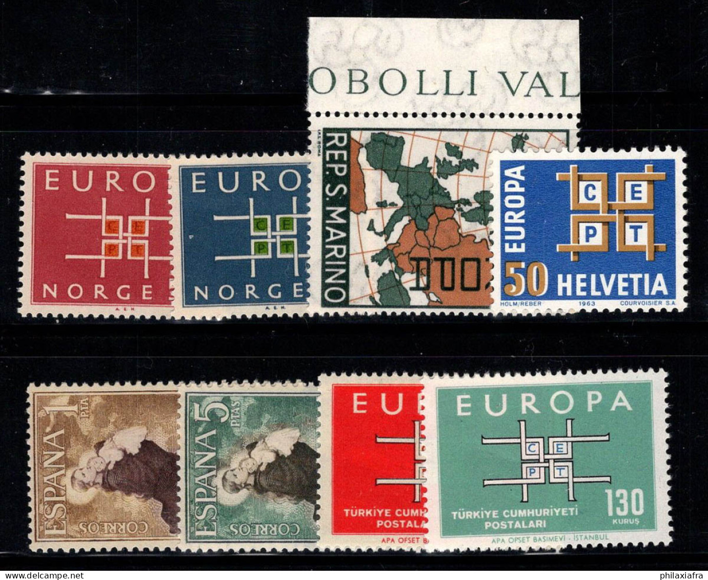 Europe CEPT 1963 Neuf ** 100% Turquie, Norvège, Saint-Marin - 1963