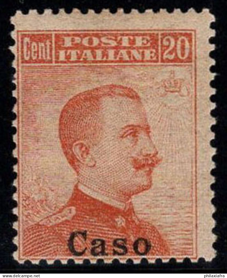 Cas 1917 Sass. 9 Neuf * MH 100% 20 Cents, Sans Filigrane - Aegean (Caso)