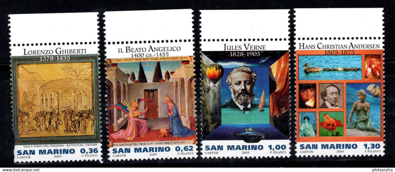 Saint-Marin 2005 Sass. 2079-2082 Neuf ** 100% Artistes - Unused Stamps