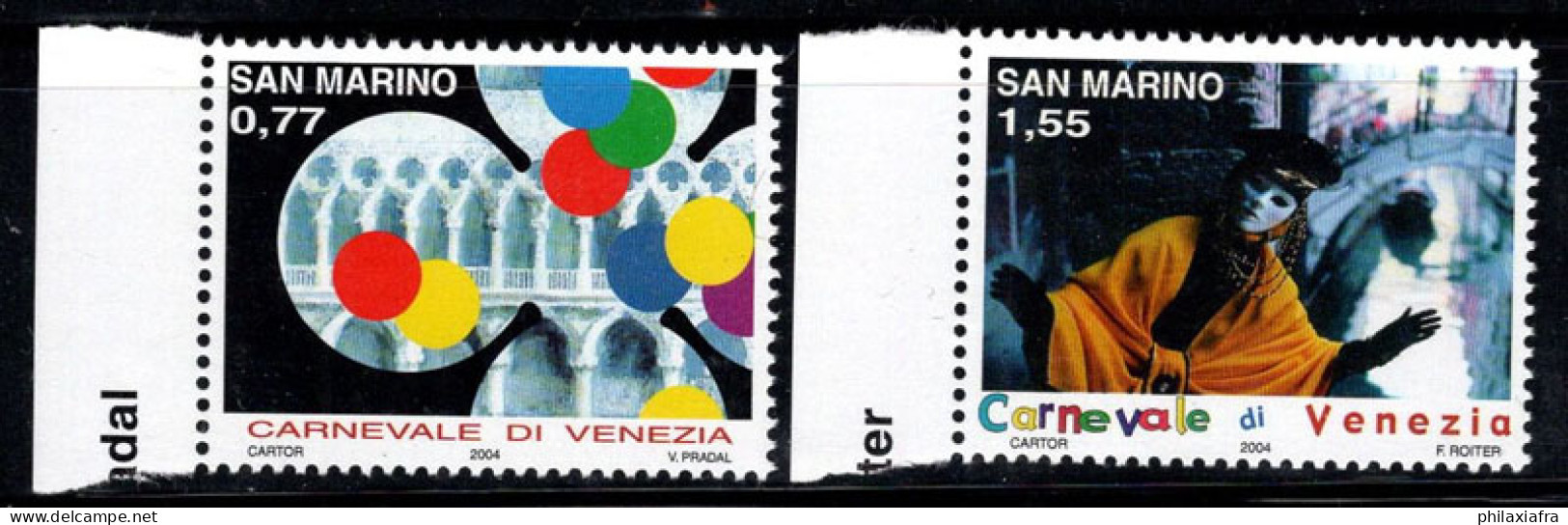 Saint-Marin 2004 Sass. 1979-1980 Neuf ** 100% Carnaval - Unused Stamps