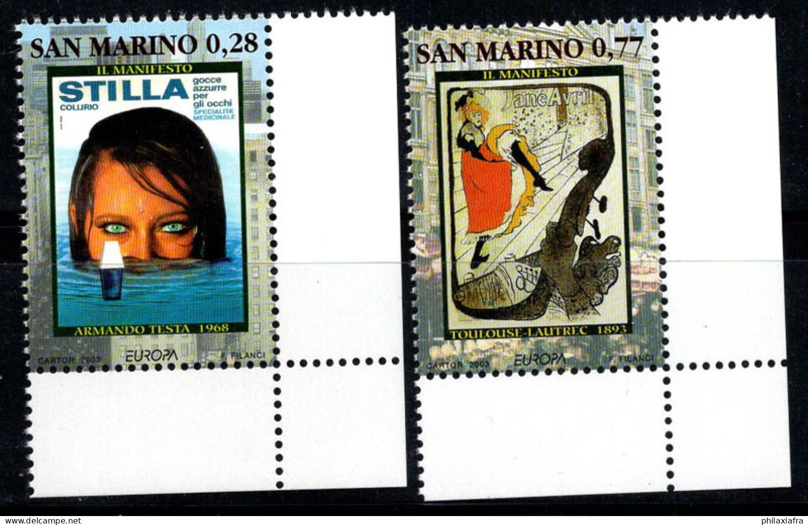 Saint-Marin 2003 Sass. 1927-1928 Neuf ** 100% L'art - Unused Stamps