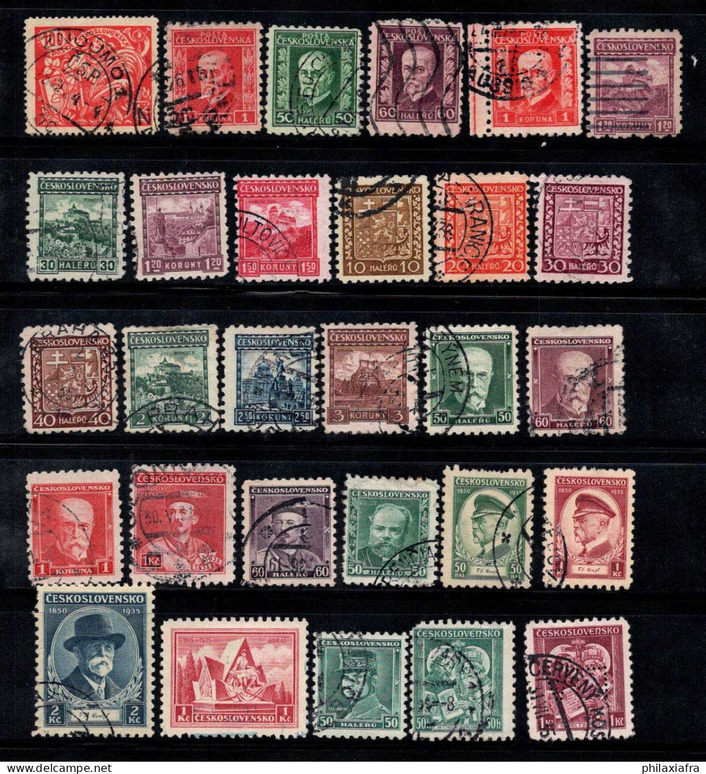 Tchécoslovaquie 1918-39 Oblitéré 80% Armoiries, Personnalité, Architecture - Used Stamps