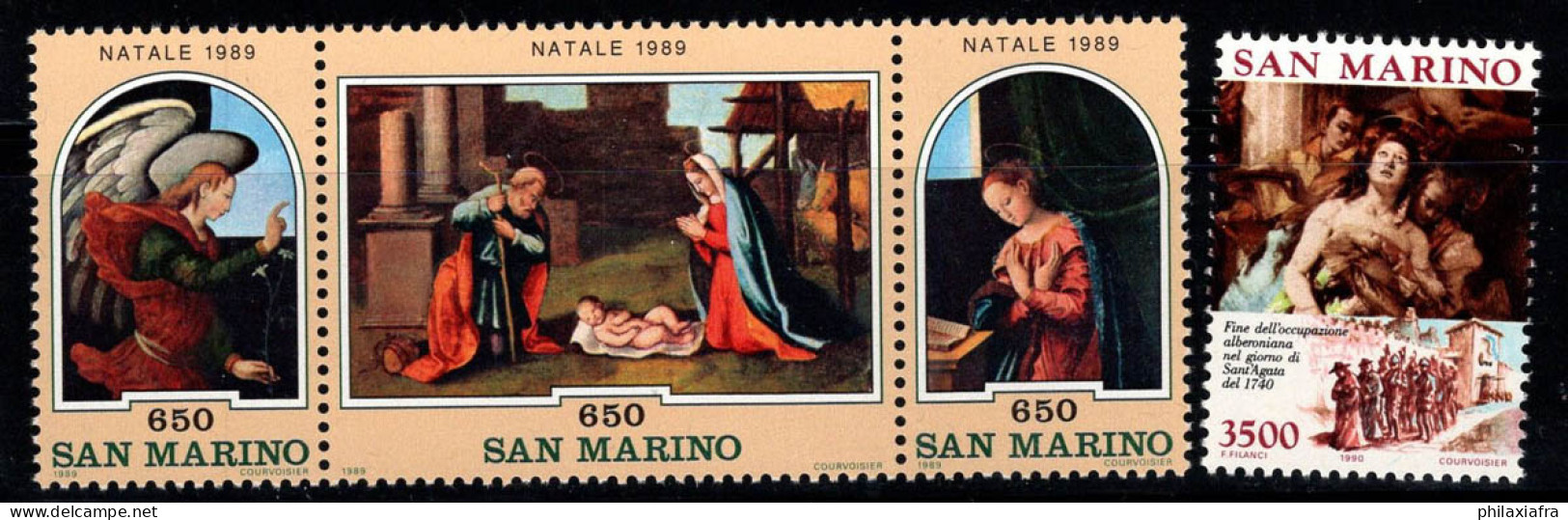 Saint-Marin 1989 Sass. 1270-72, 275 Neuf ** 100% Religion - Nuovi
