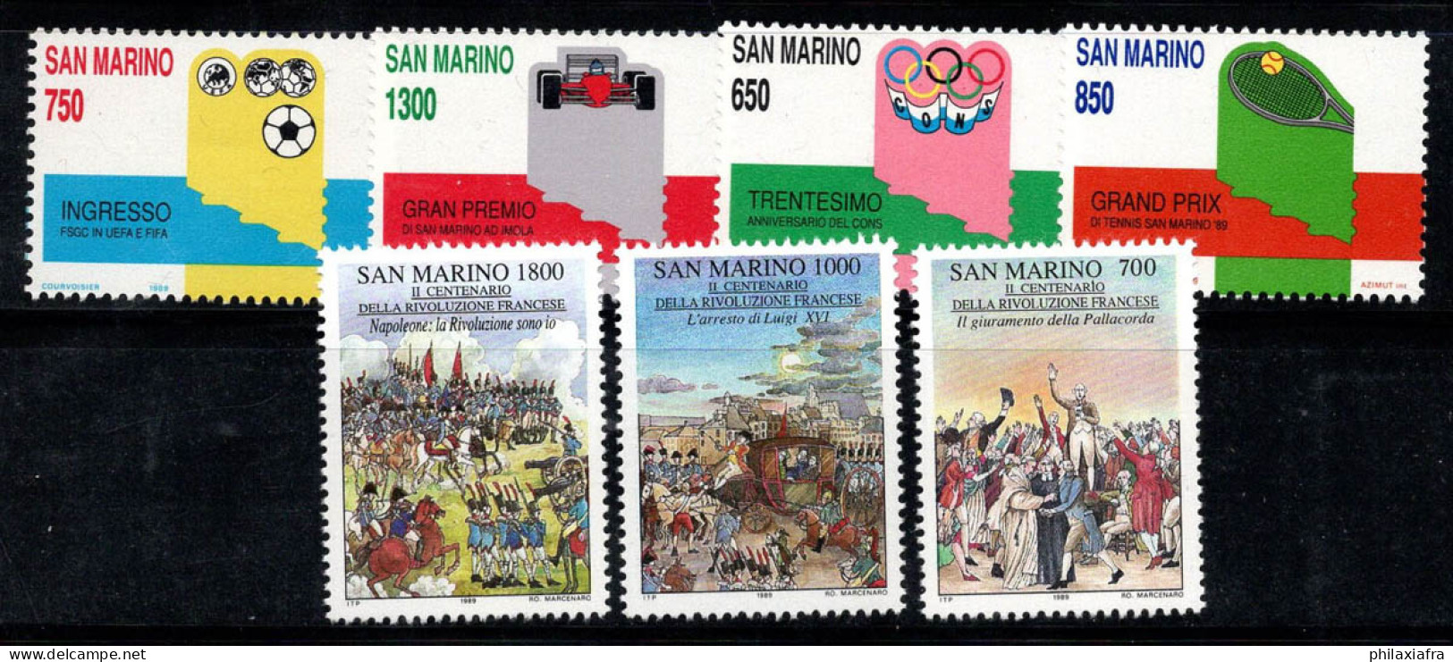 Saint-Marin 1989 Sass. 1259-1264 Neuf ** 100% Bataille, Jeux Olympiques, Sport - Neufs