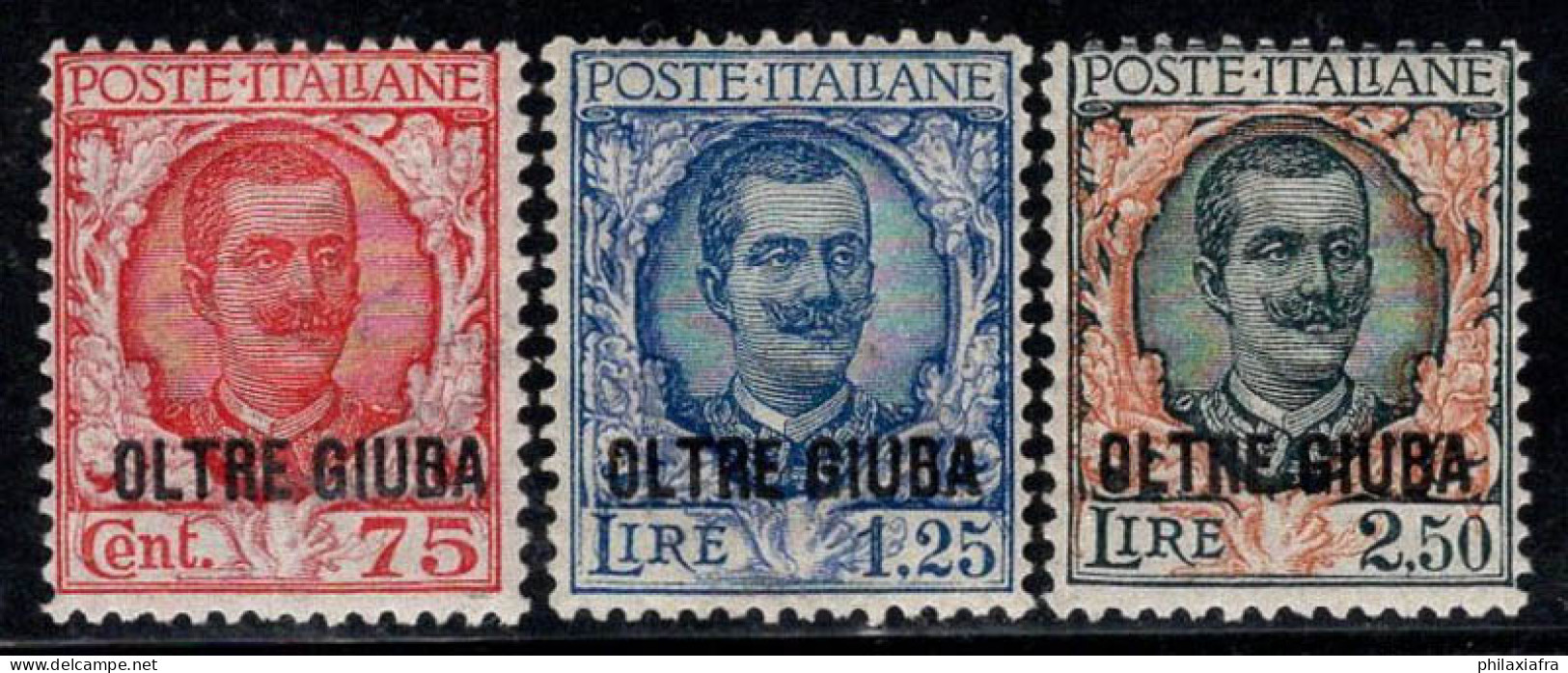 Au-delà De Juba 1926 Sass. 42-44 Neuf * MH 100% 75 C, 1,25 L, 2,50 L - Oltre Giuba