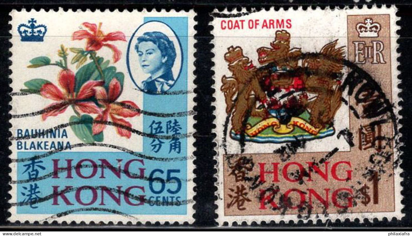 Hong Kong 1968f Mi. 238-239 Oblitéré 100% Fleur, Armoiries - Usados