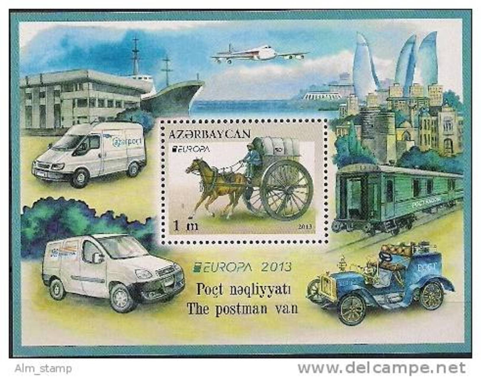 2013 Aserbaidschan / Azerbaijan / Azerbaidjan Mi. Bl 123  Mint  Europa: Postfahrzeuge - 2013