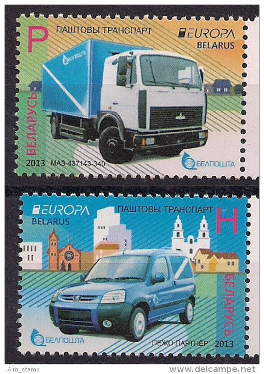 2013 Weißrussland / Belarus / Biélorussie Mi. 950-1 **MNH  Europa: Postfahrzeuge. - 2013