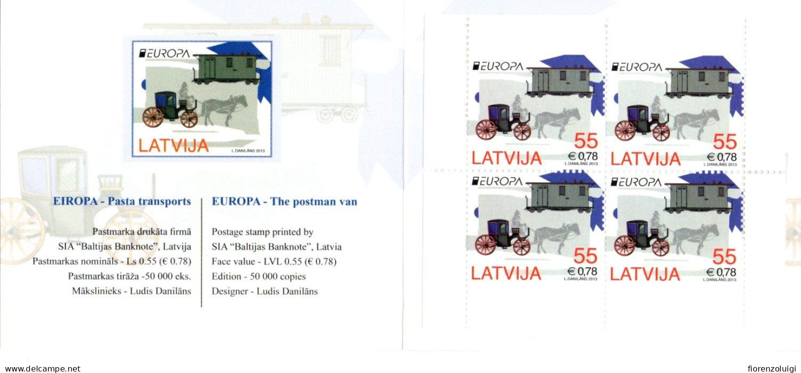 EUROPA CEPT 2013 LETTONIA LIBRETTO / BOOKLET MNH** - 2013