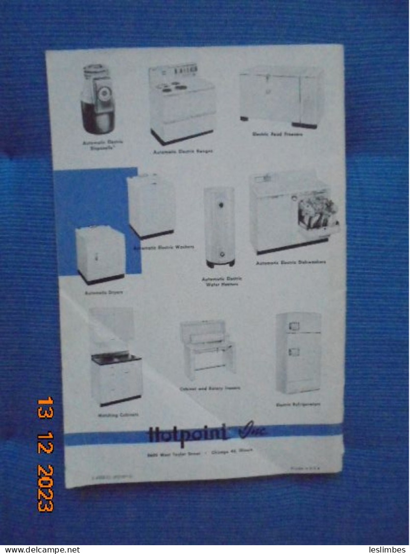 Book Of Instructions And Recipes For Your New Hotpoint Refrigerator - Américaine