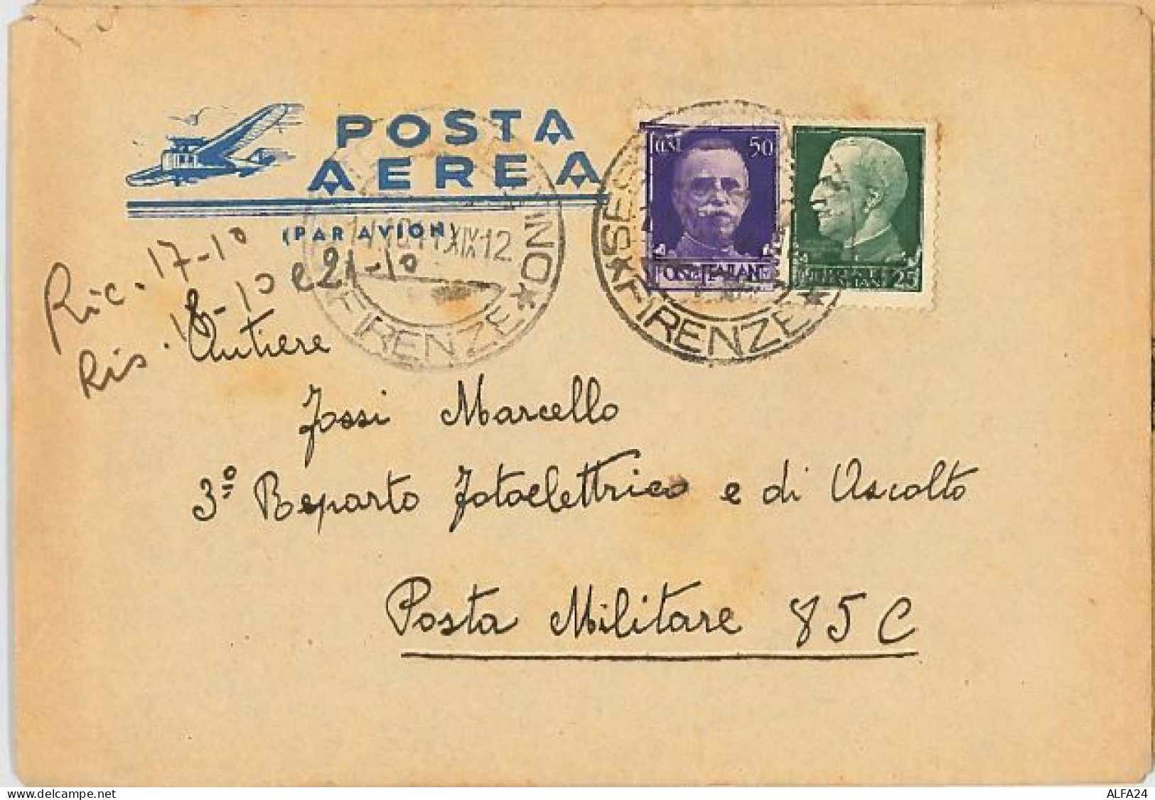 LETTERA VIAGGIATA 1941 POSTA AEREA - BUSTA PARTICOLARE (SX41 - Storia Postale (Posta Aerea)