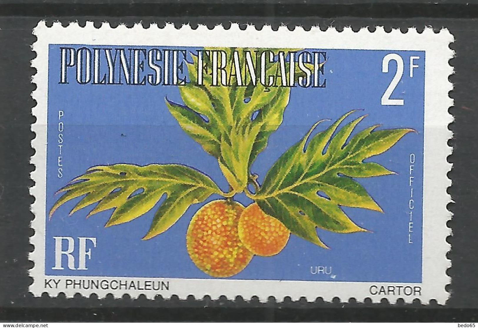 POLYNESIE SERVICE N° 2B Gom Brillante  NEUF** LUXE SANS CHARNIERE NI TRACE  / Hingeless / MNH - Officials