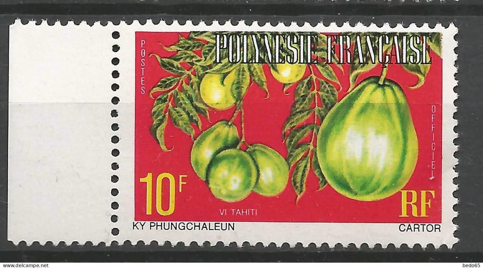 POLYNESIE SERVICE N° 7B Gom Brillante  NEUF** LUXE SANS CHARNIERE NI TRACE  / Hingeless / MNH - Dienstmarken